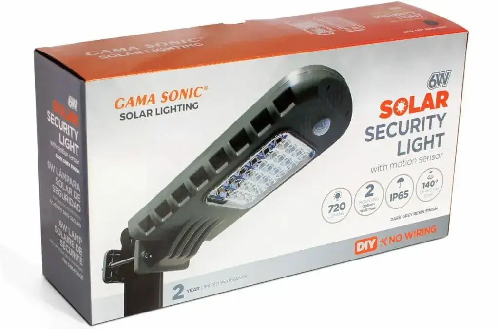 Gama Sonic Solar Security Light with Motion Sensor Box